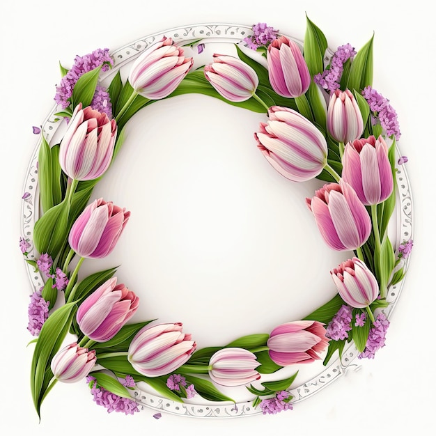 Natural Floral Empty Frame Illustration AI Generative