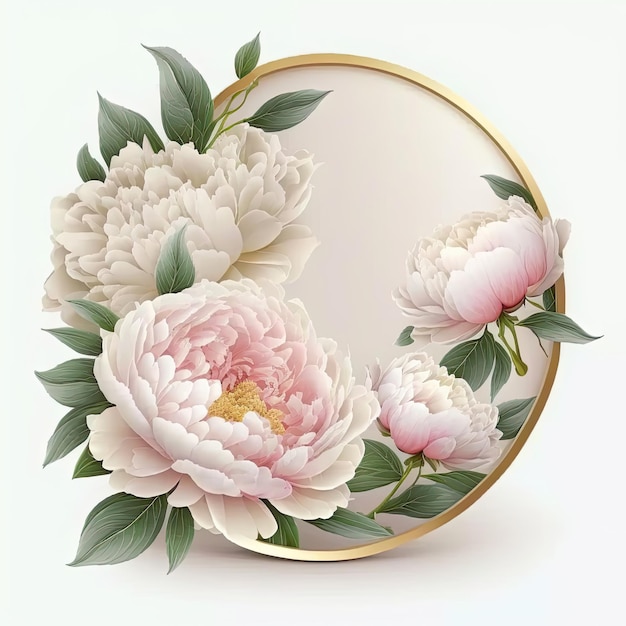 Photo natural floral empty frame illustration ai generative