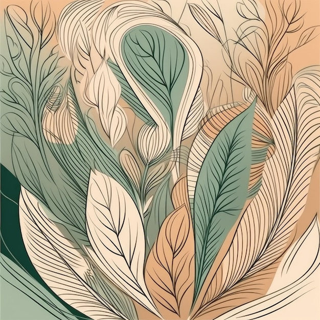 Natural Foliage Background Illustration AI Generative