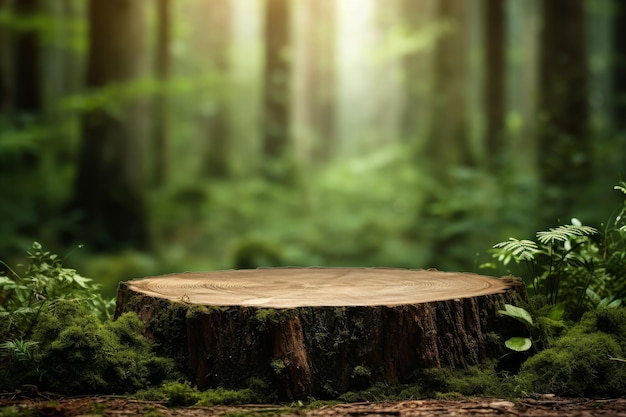 Natural Forest tree stump mockup Plant summer Generate Ai