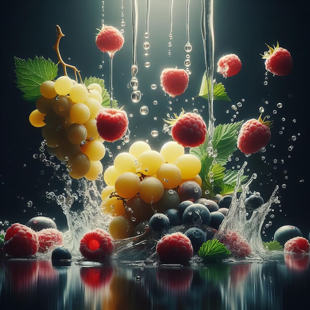 Natural fruits social media post Nature background designGenerative Ai