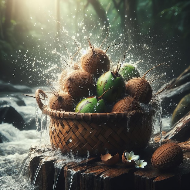 Natural fruits social media post Nature background designGenerative Ai