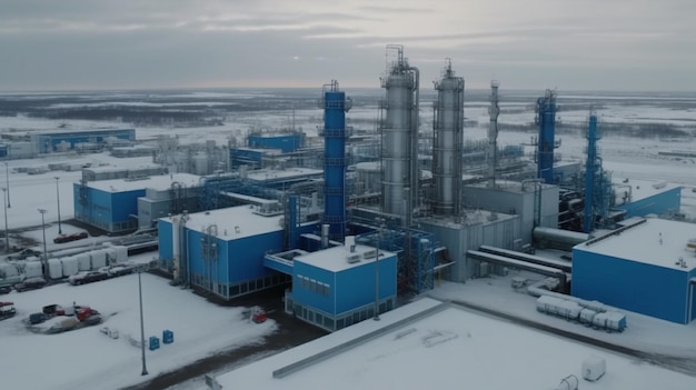 Photo natural gas liquefied and processing plant gazprom plant