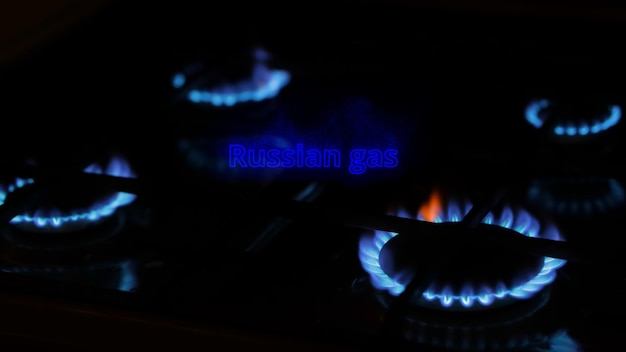 Natural gas in the stove stopping the supply of natural gas from Russia selective focus