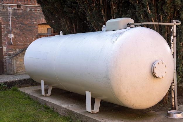 Photo natural gas tank outdoors in times of gas shortage and war