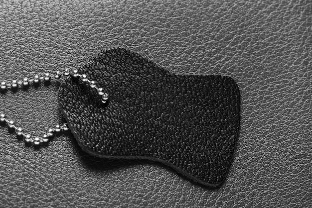 Photo natural genuine leather tag, texutured background