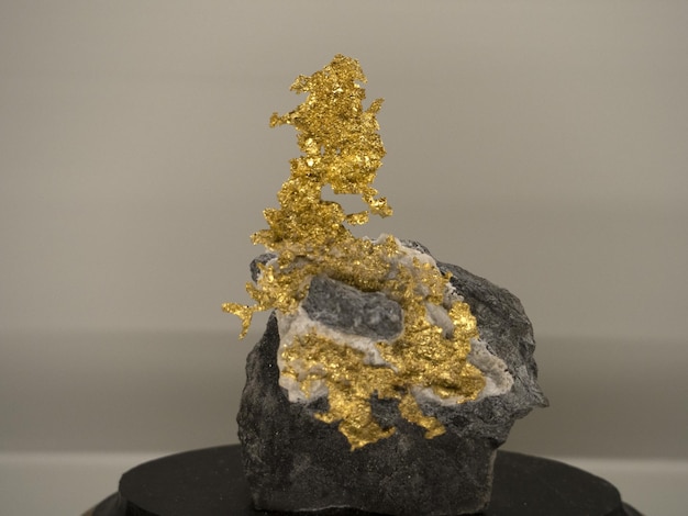 Natural golden gold nugget detail