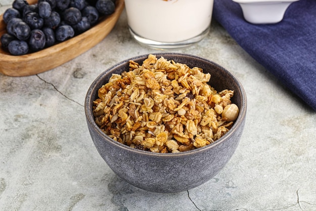 Natural Granola museli cereal for breakfast