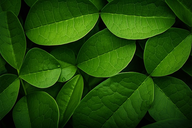 Foto sfondio verde naturale pieno di foglie verdi che mostrano la bellezza naturale