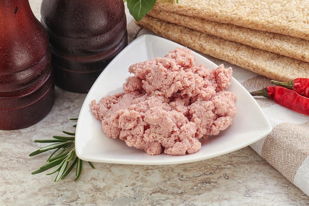 Natural gurmet liver pate spread served rosemary