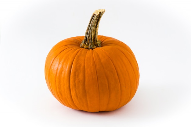 Natural halloween pumpkin isolated on white