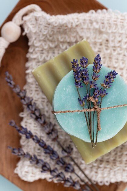 Natural handmade soap. Organic soap bars with plants extracts.