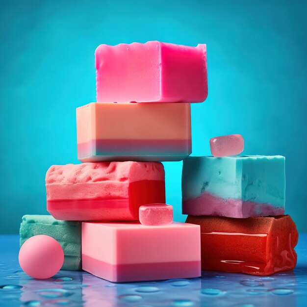 natural handmade soaps of different shapes and colors