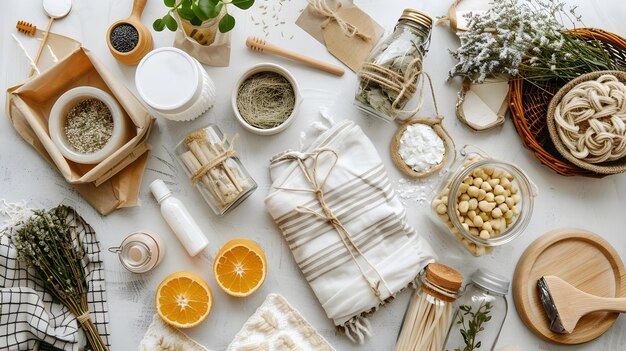 Natural Health and Beauty Care Items on a Table