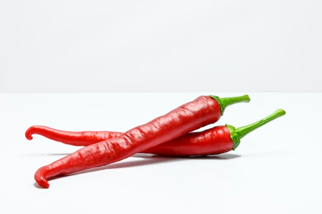 Natural hot red pepper White background