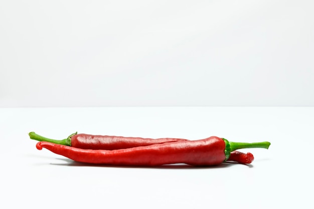 Natural hot red pepper White background