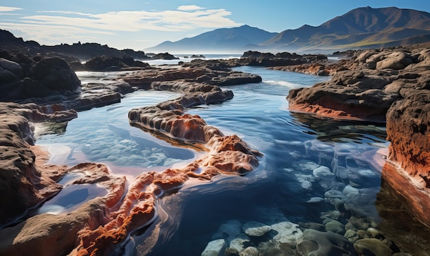 Natural landscape natural lava pools created by nature