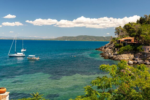 Photo natural landscape of porto santo stefano