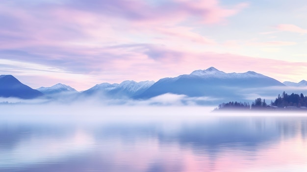 Natural landscapes with soft pastel tones blending into beautiful gradients