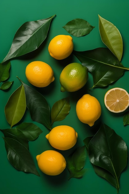 Natural Lemon Background Illustration AI GenerativexA