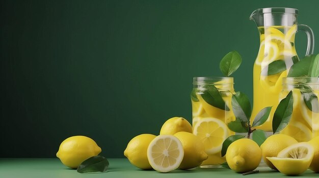 Natural lemonade background Illustration AI Generative