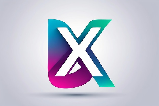 Photo natural letter x logo gradient style design template for branding corporate identity