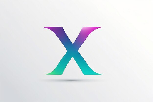 企業アイデンティティのブランド化のための自然文字 x ロゴグラディエントスタイルデザインテンプレート