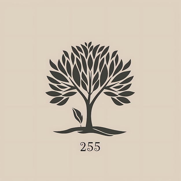 Foto logo naturale con testo 25° emblema logo con forma di albero un collage concetto di design creativo semplice