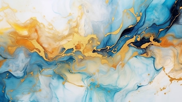 Natural luxury abstract fluid art painting Ai Generative