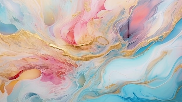 Natural luxury abstract fluid art painting in alcohol ink Generative AI