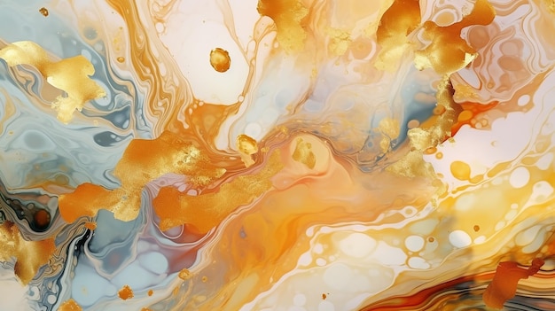 Natural luxury abstract fluid art painting in alcohol ink generative ai