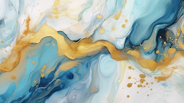 Natural luxury abstract fluid art painting in alcohol ink Generative AI