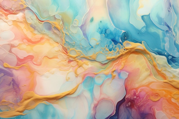 Natural luxury abstract fluid art painting in alcohol ink technique