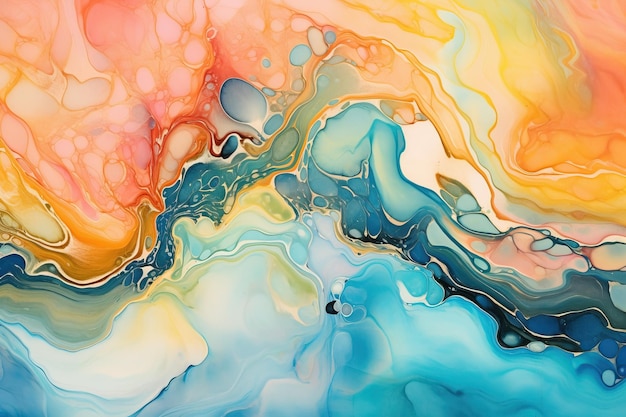 Natural luxury abstract painting in alcohol ink technique