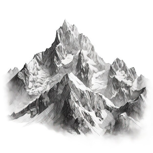 Photo natural mountain compositions ai image generated on white background