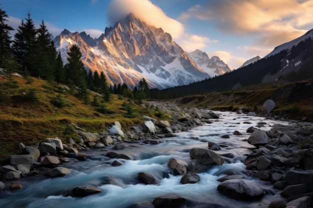 写真 自然な山の風景がアイを生み出します