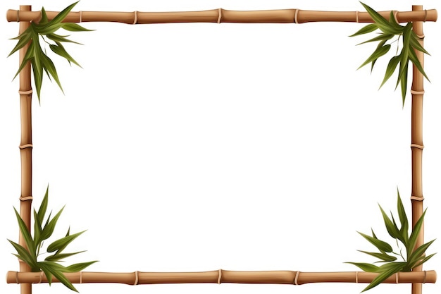 Photo natural opulence showcase your memories with an elegant bamboo frame isolated on white background