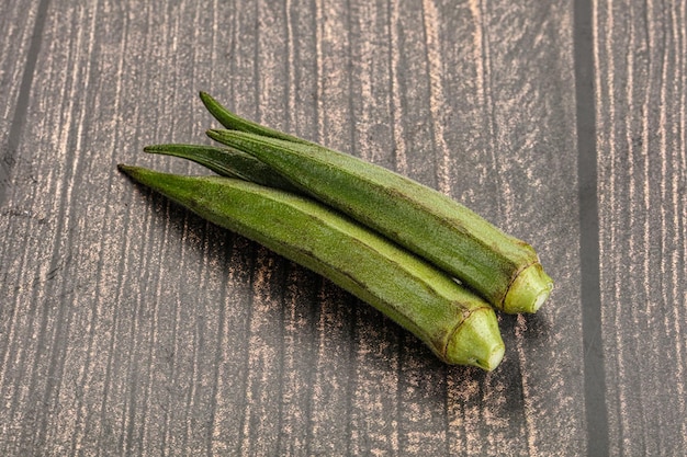 Natural organic raw green okra