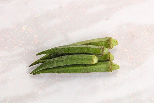 Natural organic raw green okra