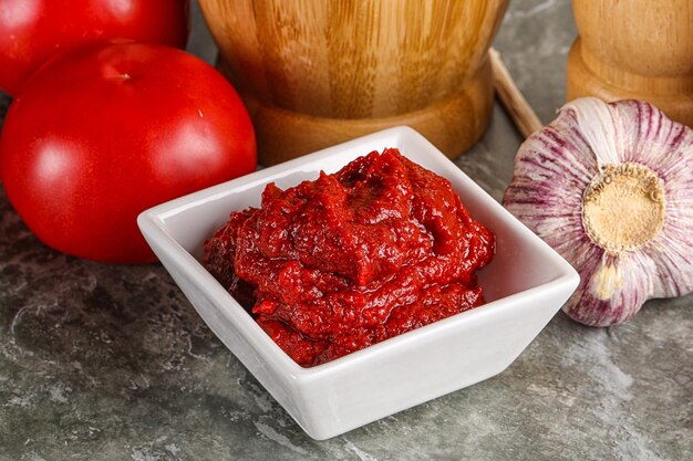 Natural organic red tomato paste