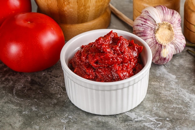 Natural organic red tomato paste