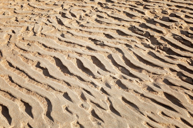 Foto modelli naturali nella sabbia nelle dune spazio per il testo sfondio