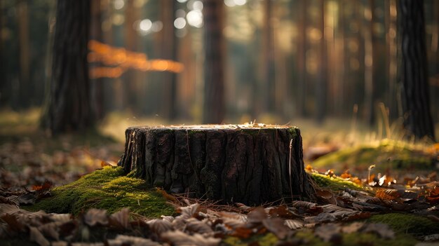 Natural Podium Crafted from Tree Trunk