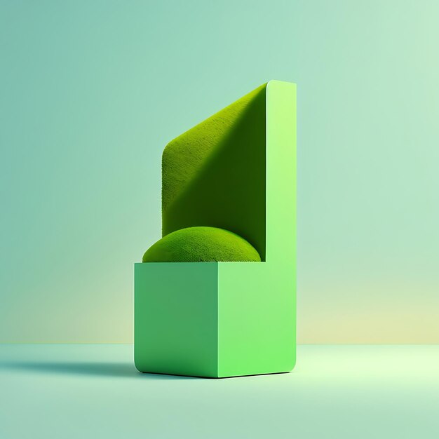Natural podium for organic cosmetic product green moss isolated on pastel background with shadow