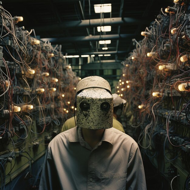 Photo natural portrayals of people in working environments such as in factories ai generative