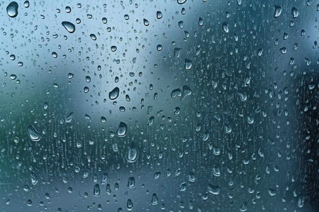 Natural Rain Drops on Glass