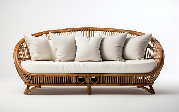 Natural Rattan Loveseat