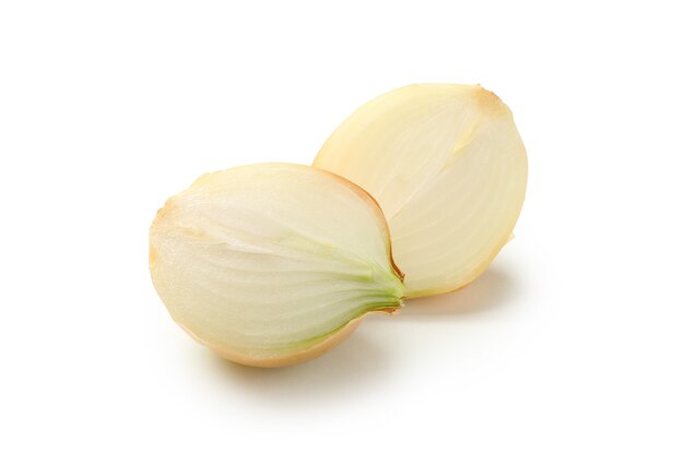 Natural raw onion isolated on white