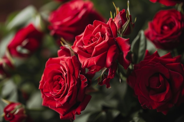 Natural red roses background