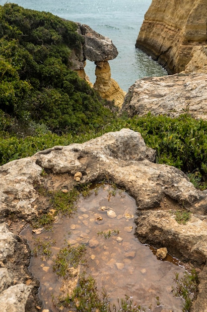 Natural sand formed by erosion of the elements